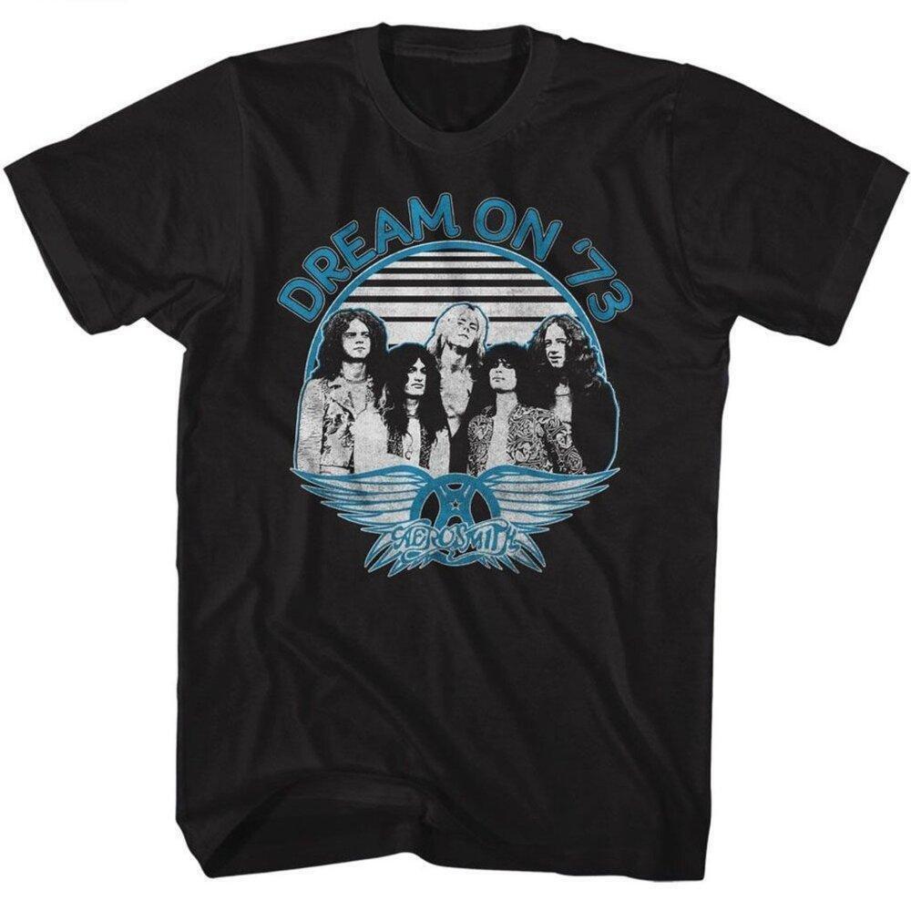 Aerosmith Dream On Blue And White T-Shirt Classic Rock Band Graphic Tee